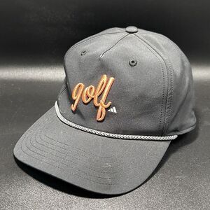 ADIDAS Golf Hat Women's One Size Solid Black Snap Back Adjustable